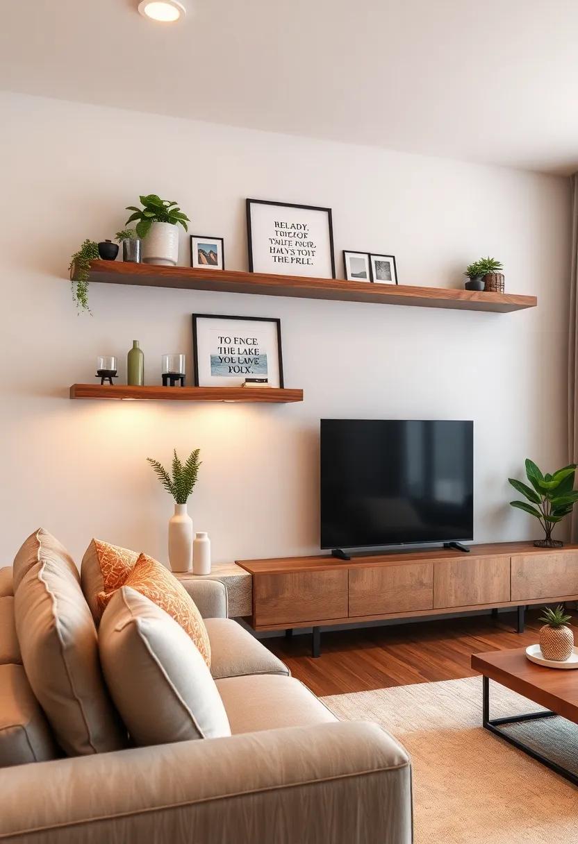 Ledge of Inspiration: Install ⁢a floating shelf ⁣as a​ picture ledge to display family ​photos ⁤or motivational quotes that inspire your​ daily life