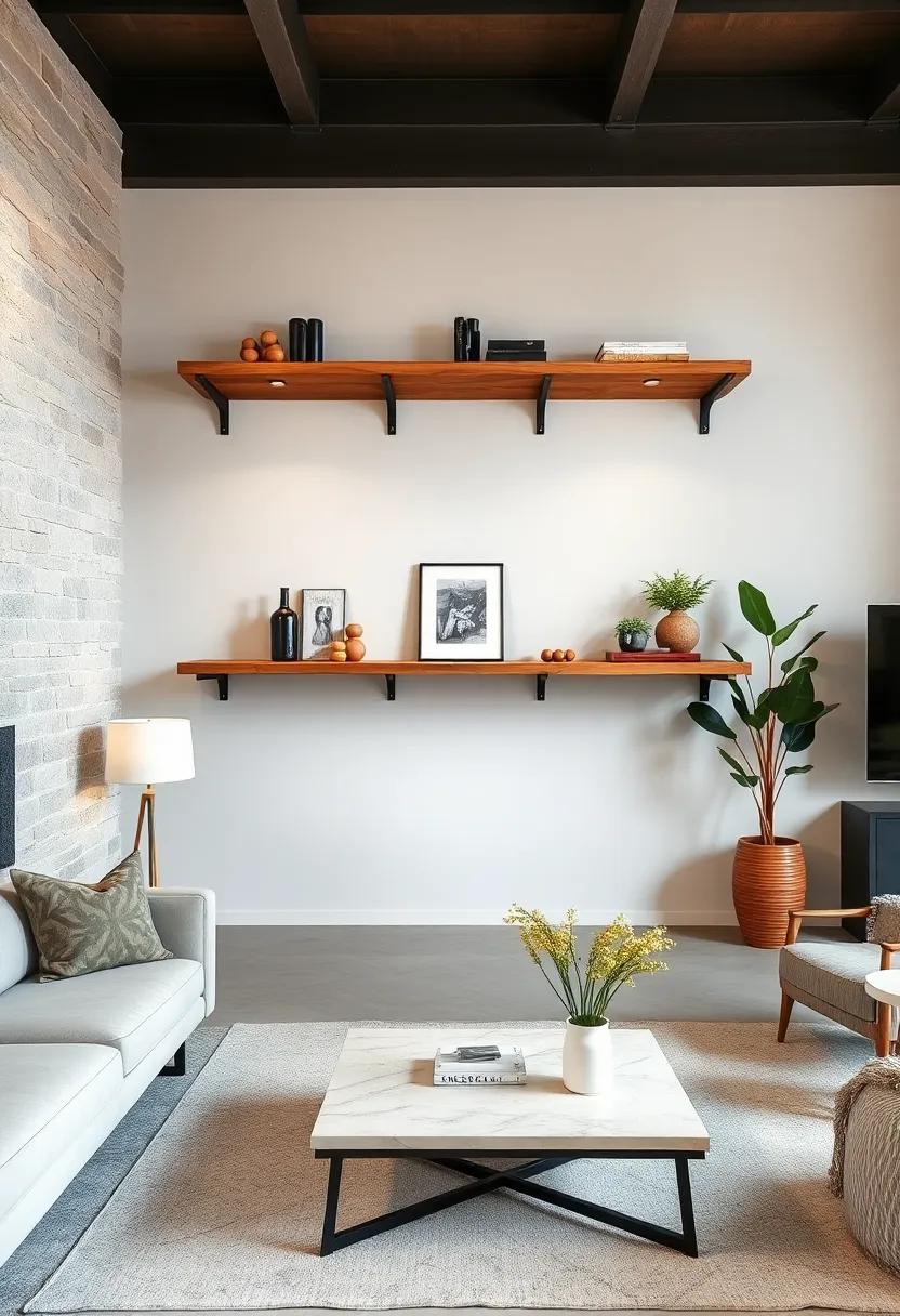 Industrial Edge:‍ Incorporating metal ‍brackets with ⁤wooden shelves, this design adds an urban vibe ⁢to your living ⁤room, ‍marrying style with functionality