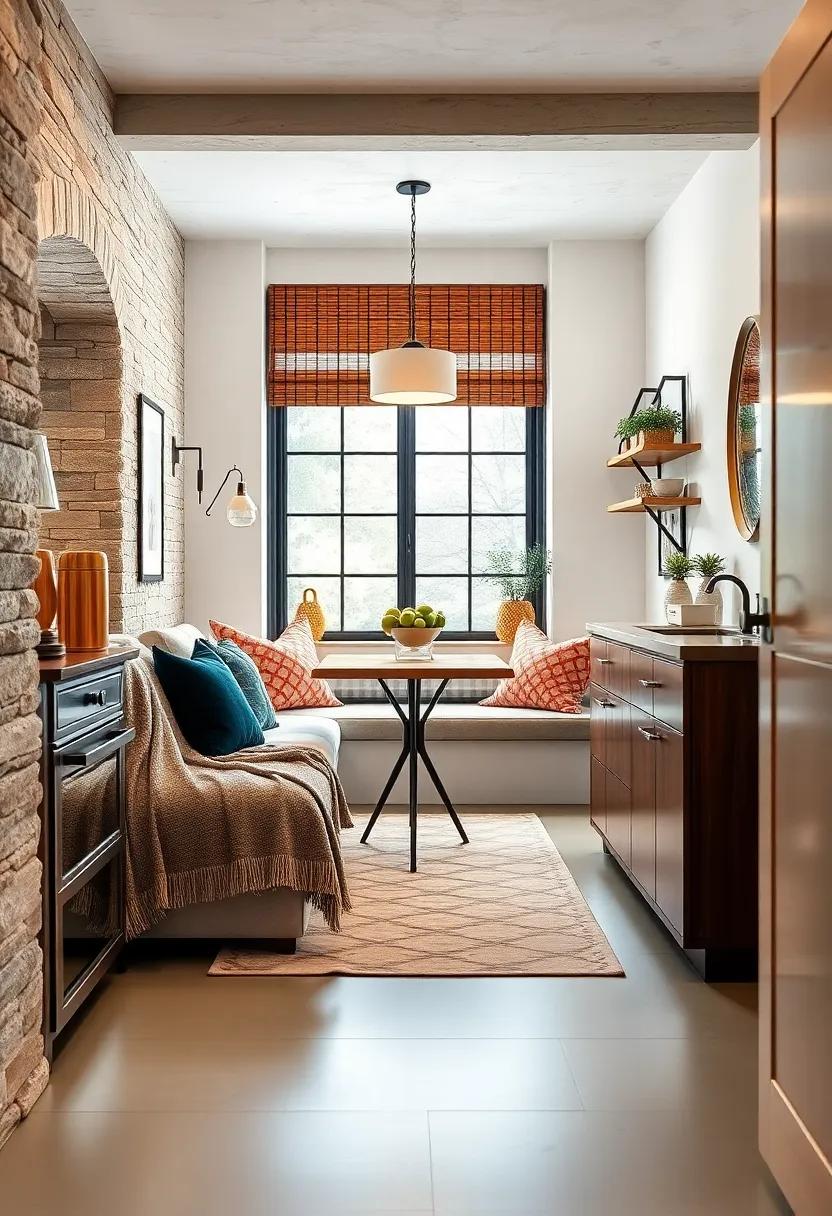 Add cozy throw blankets to your nook for comfort during early morning chill, inviting you to linger longer