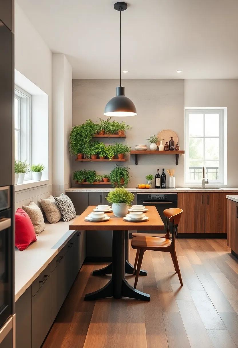 Create a vibrant centerpiece with a vertical garden filled with fresh herbs for instant flavor and decoration