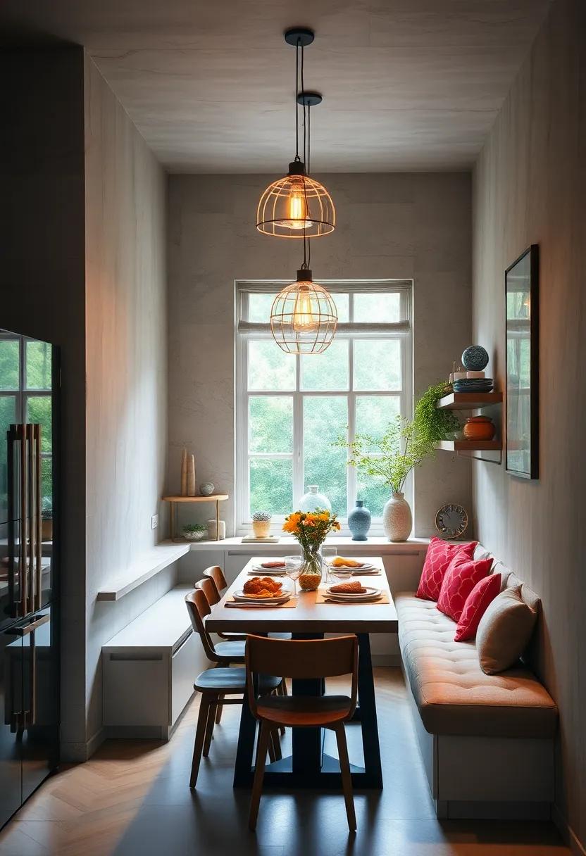 Hang pendant lights above the nook to create a warm ambiance, perfect for those leisurely weekend breakfasts