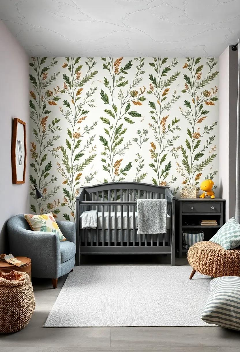 Incorporate a statement Wall with Botanical Wallpaper to Spark Imagination