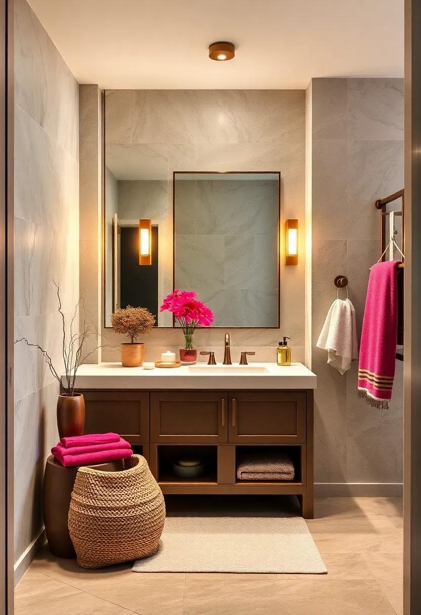 Bold Accessories: Use vibrant towels, decor, and accessories that coordinate with your vanity to enhance the overall aesthetic and add a personal touch