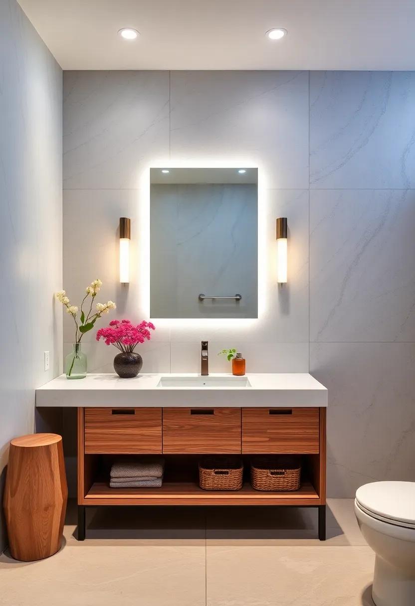 Glass Accents: Introduce glass shelves or a glass-front cabinet to showcase decorative items while keeping the space feeling light and airy