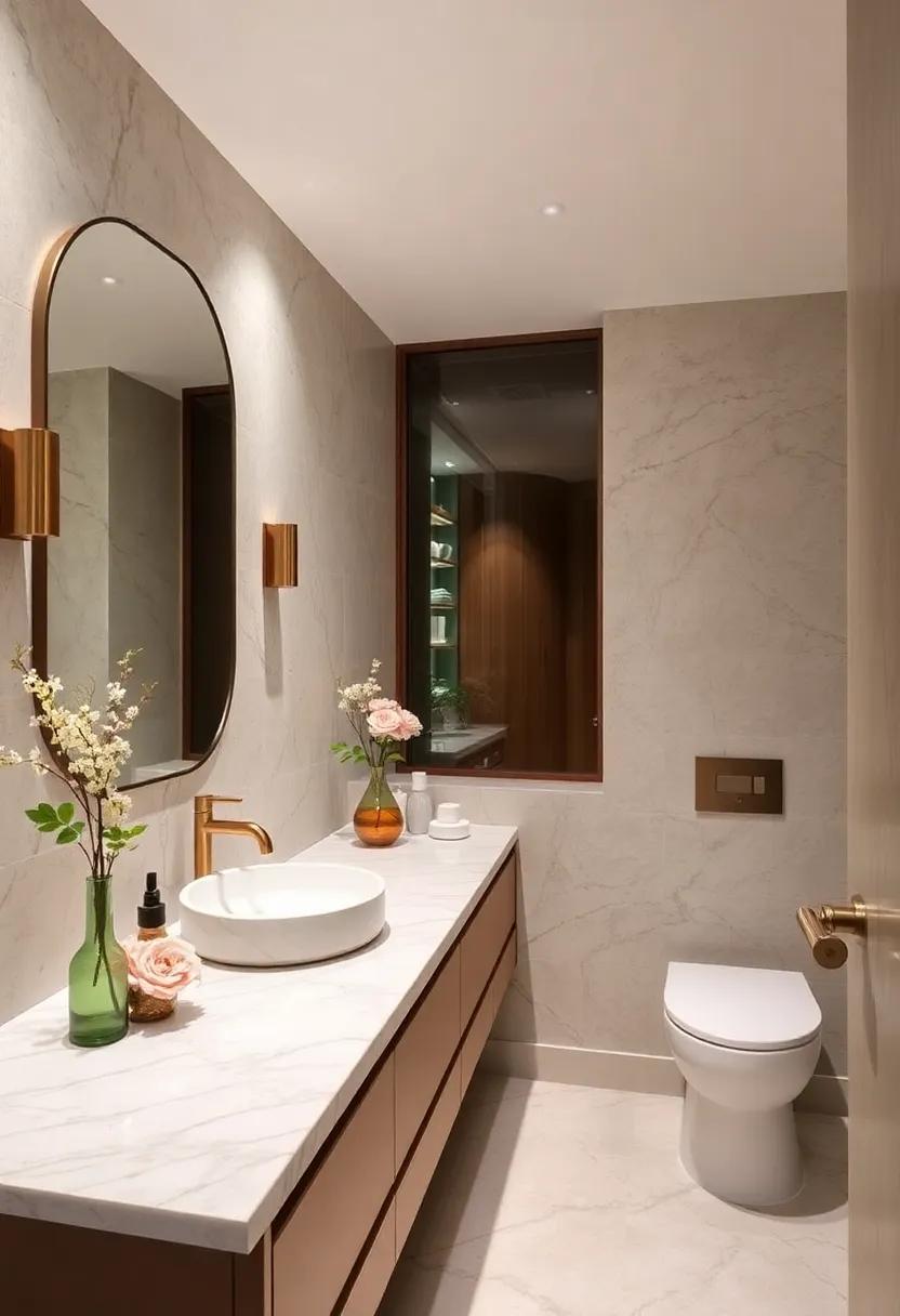 Marble Elegance: Opt for a marble countertop that exudes luxury, paired with modern fixtures for a timeless yet contemporary look