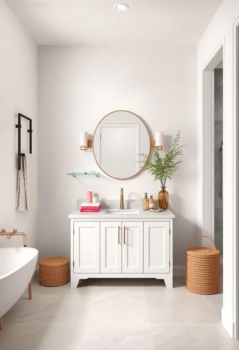 Understated Elegance: A simple white vanity with classic lines can be both sophisticated and versatile, fitting seamlessly into any decor style