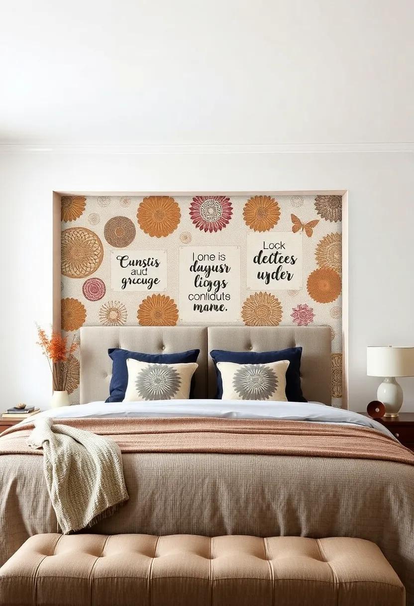 Inspirational Quotes: Add a personal touch with⁤ a headboard displaying ⁤inspirational⁢ quotes embedded within artistic patterns, creating ⁤a motivational nook