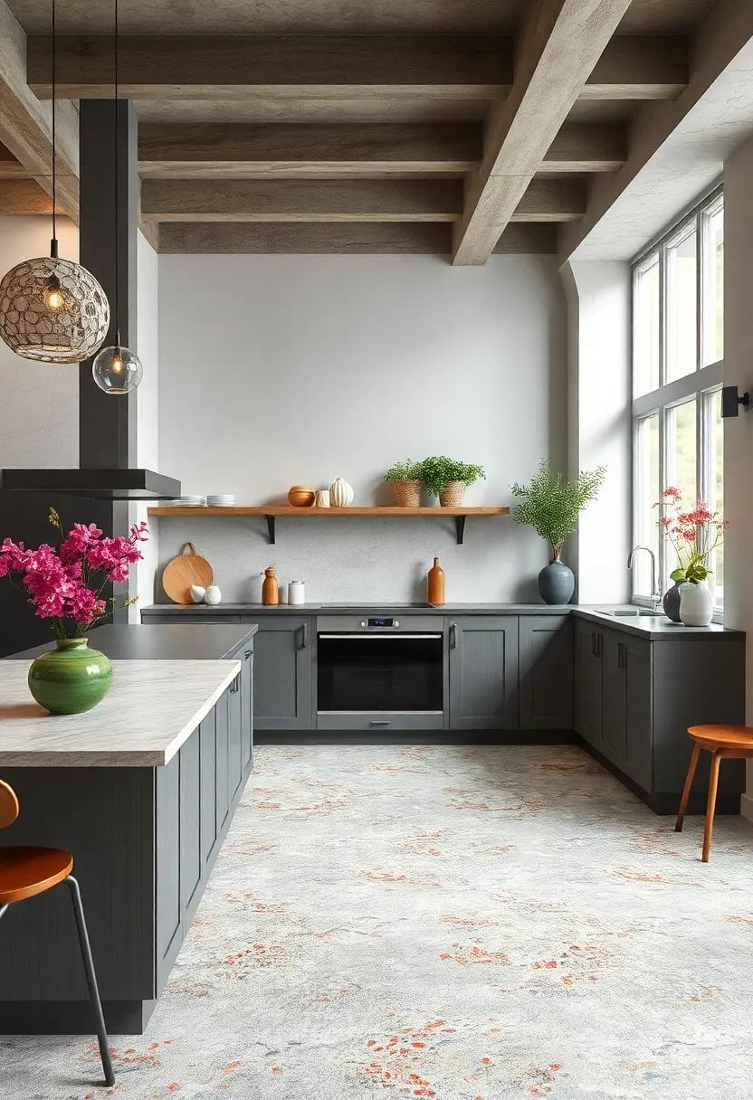 Terrazzo Trends: Dive into the vibrant world of terrazzo tiles, where grey mixes with colorful chips to create a unique floor design