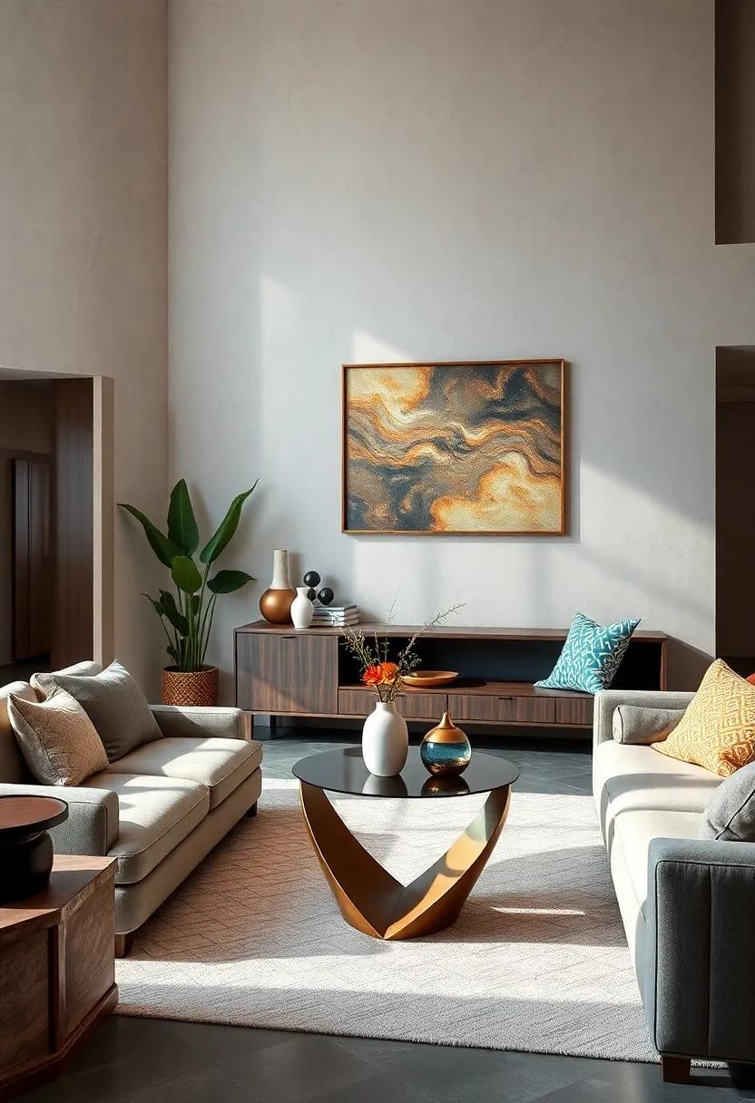 Artistic Side‌ Table: A side table‌ that features​ an unexpected shape or intricate detailing can act as a functional work of art in your⁢ living room