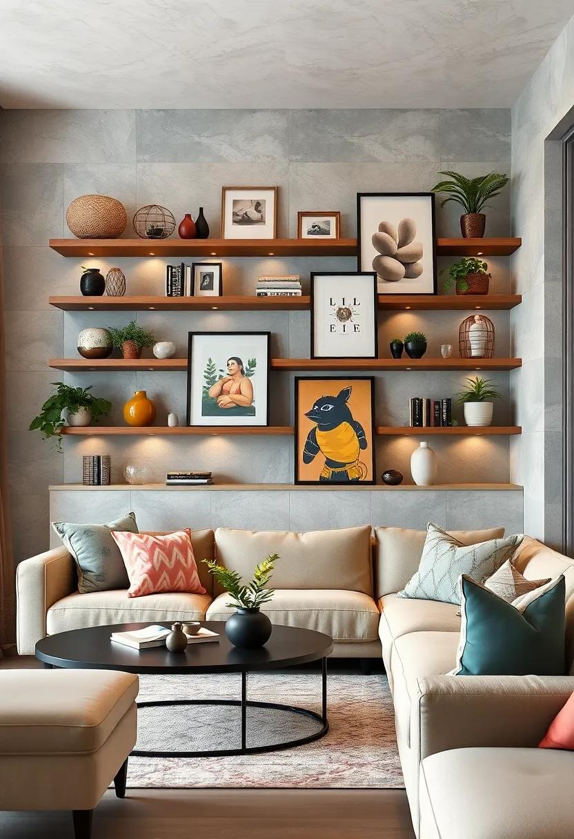 Artistic Displays: ⁣Use shelves to create a personal gallery featuring framed artwork and sculptures that showcase your taste and style