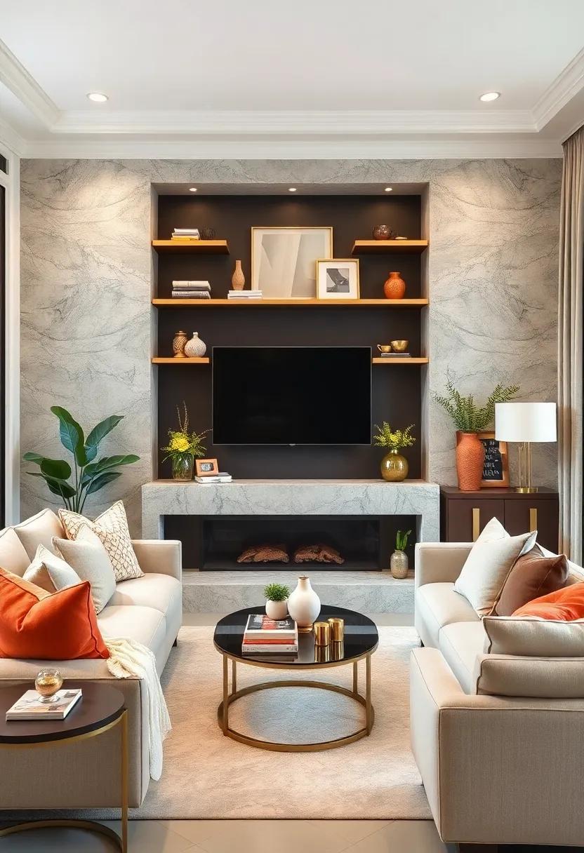 Pop of Gold: Gold-accented shelves can add a touch of ⁤glamour to your living room, perfect for showcasing cherished decor ⁤in a sophisticated way