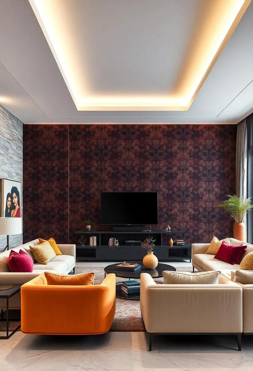 Chic Contrast: ⁣Pairing a dark velvet with light furniture⁤ creates a ​striking contrast, enhancing the visual interest of your living space