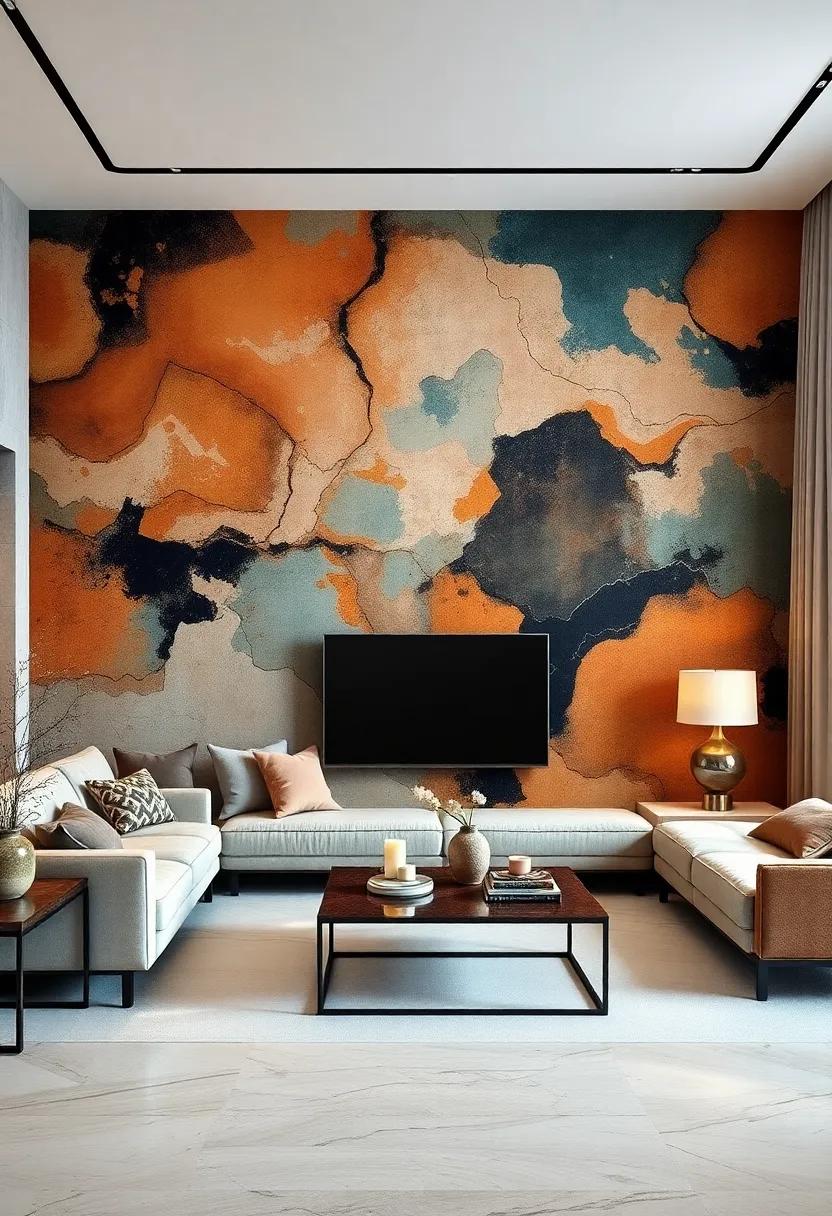 Artistic​ Flair: Abstract ⁣patterns on lush velvet turn your‌ living room wall into a ⁤piece of art, sparking conversations ⁤and admiration from guests
