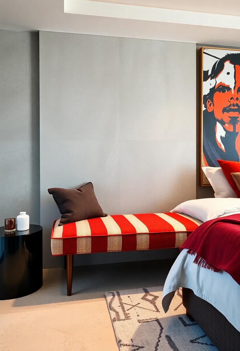 The striped Fabric Bench – Bold and vibrant stripes add a⁤ playful yet sophisticated edge, ‌bringing energy to your⁣ space while complementing existing decor