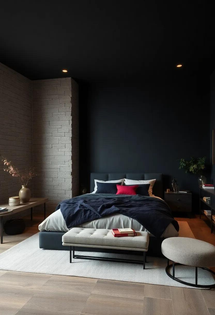 Embrace Deep Colors: Start with a rich and moody paint ​palette featuring navy, charcoal,‍ or deep ⁤emerald green to set the ​foundation for your luxurious retreat