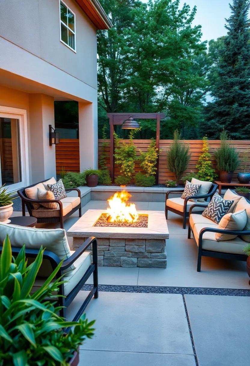 Cozy​ Fire Pit Bliss: unwind with ⁤a‌ stylish fire​ pit surrounded by plush seating, making ⁣your ‍outdoor ⁤space ‍perfect for evening ⁤gatherings under the stars