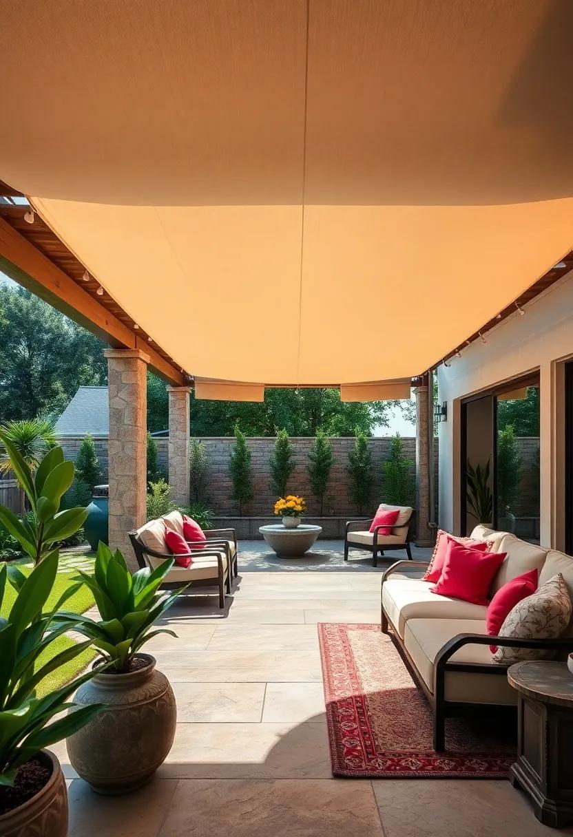 Elegant Canopy Retreat: Explore⁤ the ‌allure of‍ a⁤ retractable canopy that​ transforms⁢ your patio ⁣into ‌a shaded haven, ideal for relaxing during warm ‍summer⁣ days