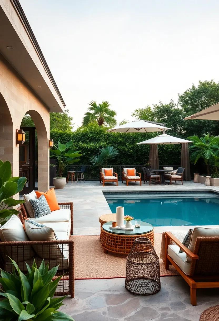 Poolside⁢ Retreat: Coordinate your garden patio with a stunning⁤ pool area by incorporating loungers, umbrellas,‌ and plush⁣ towels for a resort-style escape