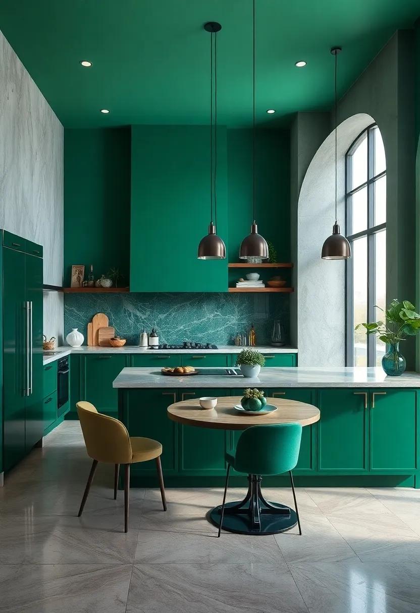 Play​ with Shadows:‍ Use emerald ⁢green in various shades and tones throughout the space to create striking contrasts ⁢and visual‍ interest