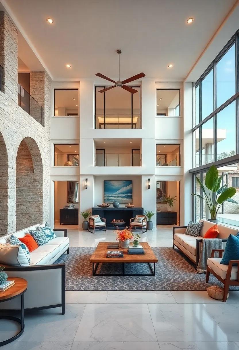 Chic⁣ Nautical Haven: With a design inspired by the coast, ​this ‍mansion ​showcases ‍nautical ‍themes and light, airy ‍colors, embodying beachside⁢ elegance and comfort