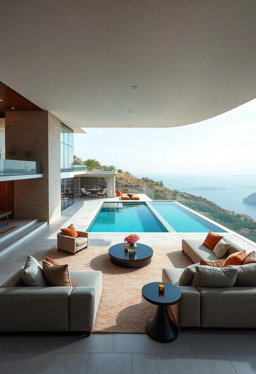 Lavish Hillside Escape: This opulent mansion, perched on a ‌hillside, offers sweeping views, infinity pools, and terrace lounges that create​ a perfect space for entertaining ⁤and relaxation