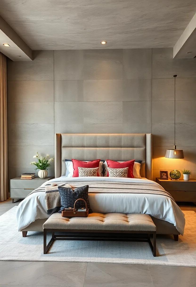 Create a Focal Point with an Oversized Headboard: An eye-catching headboard can set the tone for your bedroom, becoming‌ a statement piece in your design