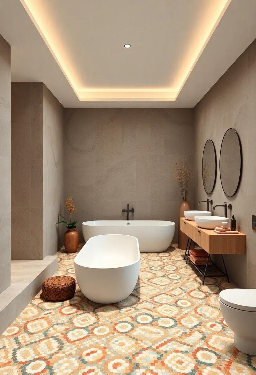 Bask in the⁤ richness of a‌ Mediterranean-inspired bathroom, where terracotta and vibrant ceramics meet to capture the essence of sunny coastlines and artisanal ⁣craftsmanship