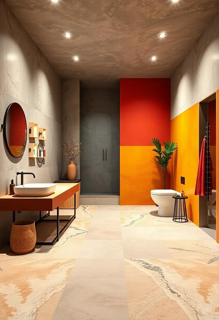 Step into an artistic haven, where bold color blocking​ and vibrant mosaic tiles ‍create a harmonious ⁤balance ‍between‍ creativity and functionality