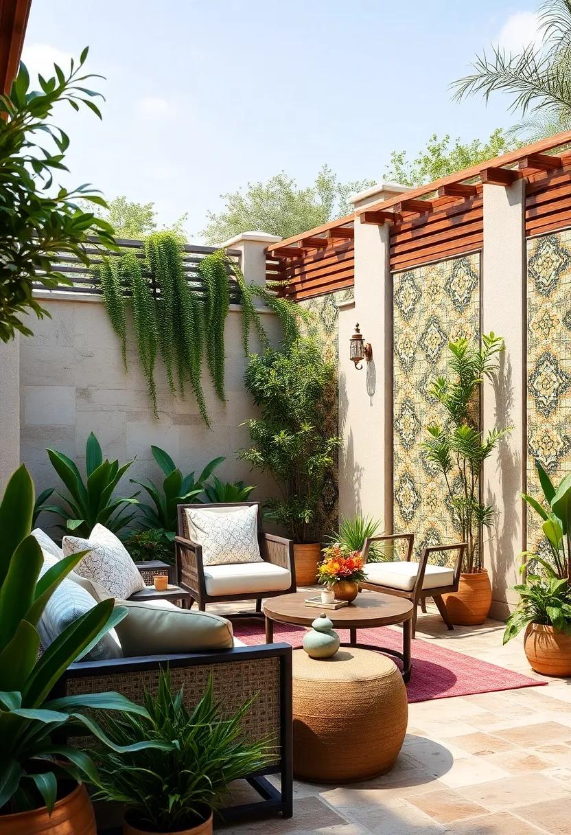 Mosaic Tile Panels: Add a splash of color and​ artistic flair ‌to your garden with mosaic tile⁢ panels, capturing⁤ the essence‌ of ​traditional Mediterranean design
