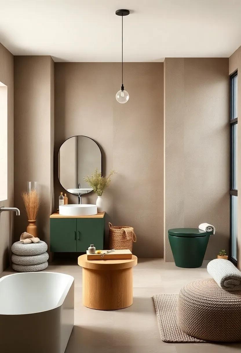 Deep Forest​ Green and Soft Taupe: This earthy duo imbues⁢ your⁣ bathroom with nature’s tranquility, promoting⁢ a serene sanctuary to unwind ⁤in