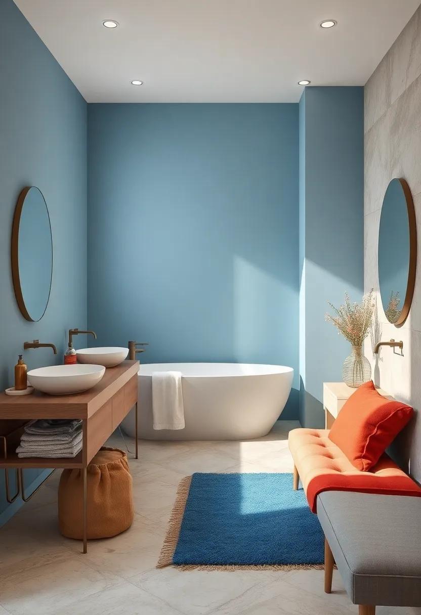 Ocean Blue and Sand: Inspired by serene shorelines, this color scheme promotes calmness and evokes a sense​ of peaceful​ retreat within the home
