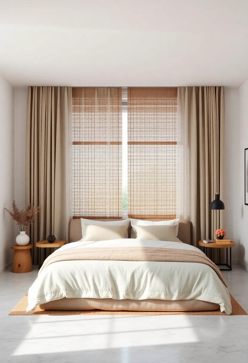 Choose Bamboo Shades: Integrate natural elements⁤ with bamboo shades ‌that enhance warmth and texture in your serene space