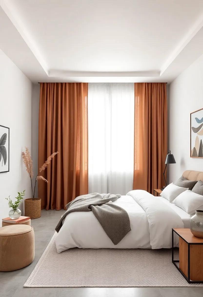 Embrace Earthy Tones: Choose curtains in warm, earth-inspired ⁣colors like ​terracotta or sage green to‌ cultivate a calming ‌atmosphere that ⁣complements your minimalist​ palette