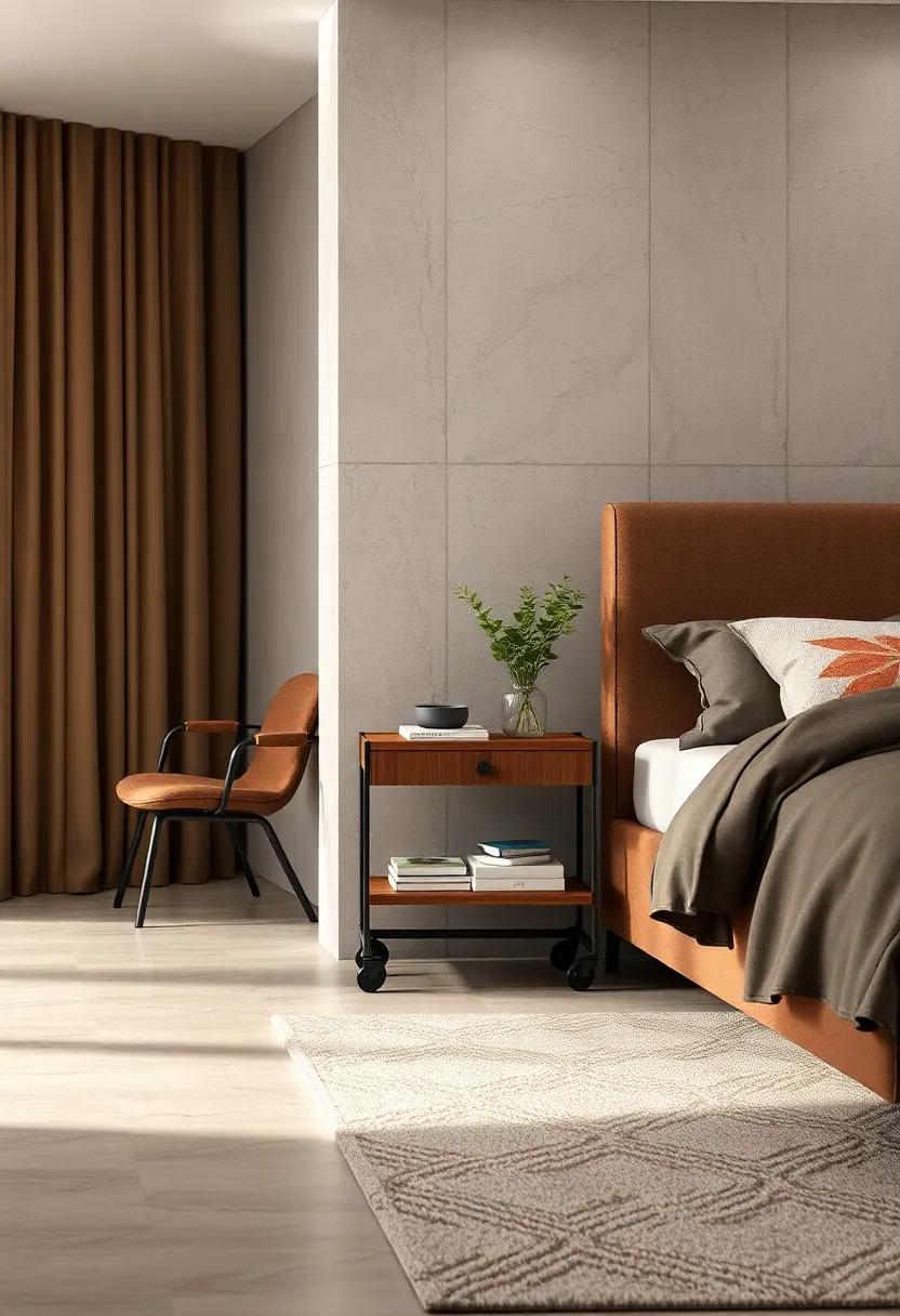 Bedside Carts: Use a stylish rolling cart as⁢ a ​mobile nightstand for added flexibility in your ‍bedroom layout