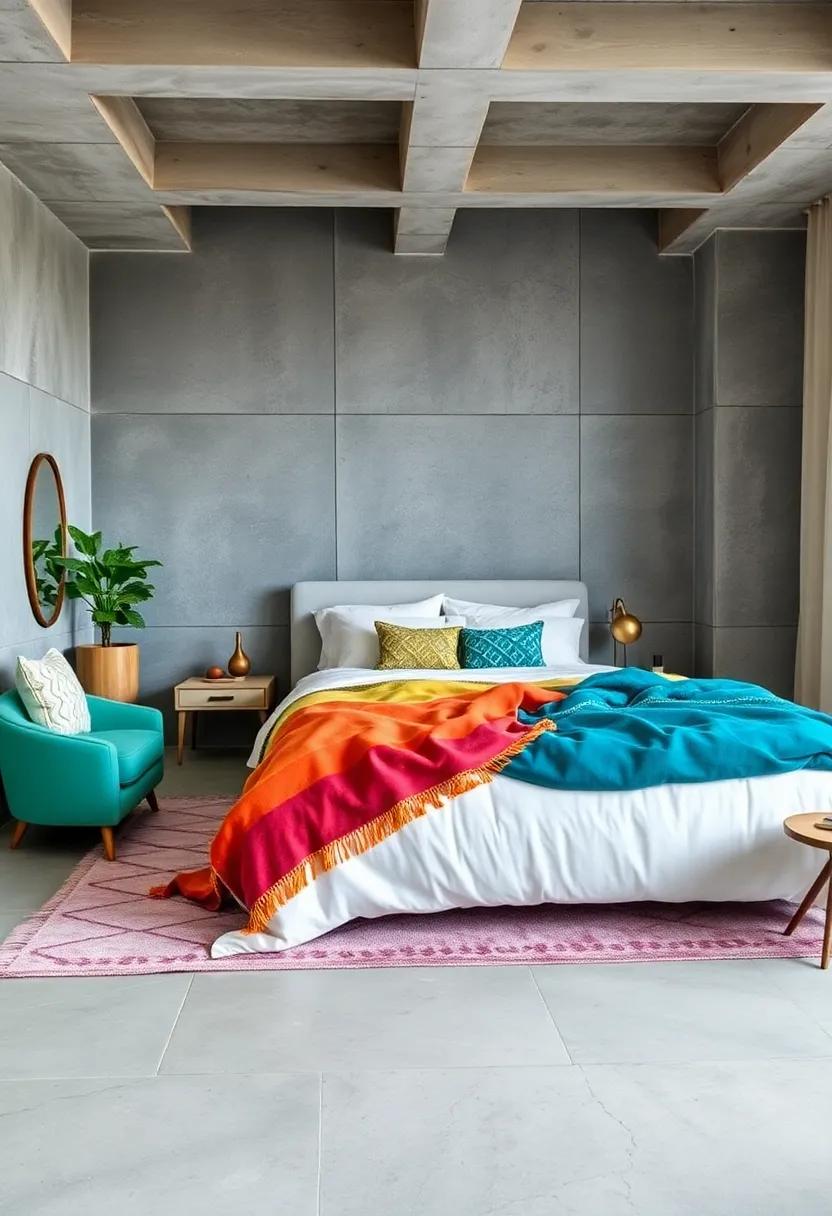Colorful Throws: Layer your bed or seating ⁣area with⁣ vibrant⁢ throws to introduce⁢ warmth and ‍color, making the space feel​ inviting
