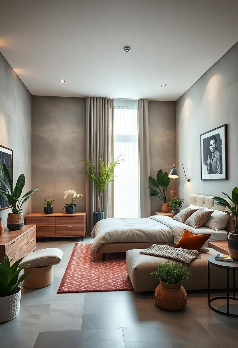 Greenery: Incorporate indoor plants like succulents or ferns to⁤ breathe life ‍into the room and‍ promote a calming atmosphere