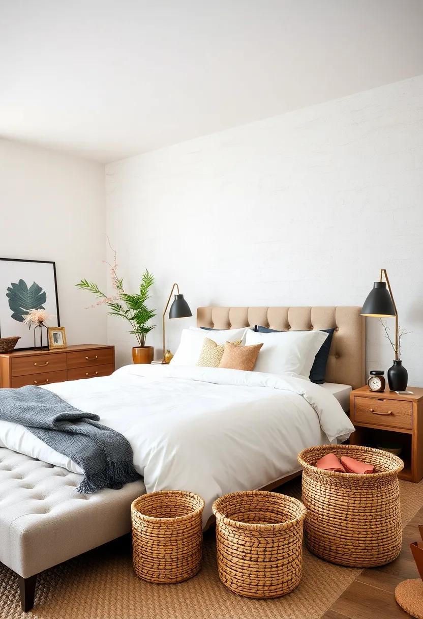 Organizer⁤ Baskets: Add woven baskets for stylish clothes or accessory​ storage, combining aesthetics with utility for a tidy look