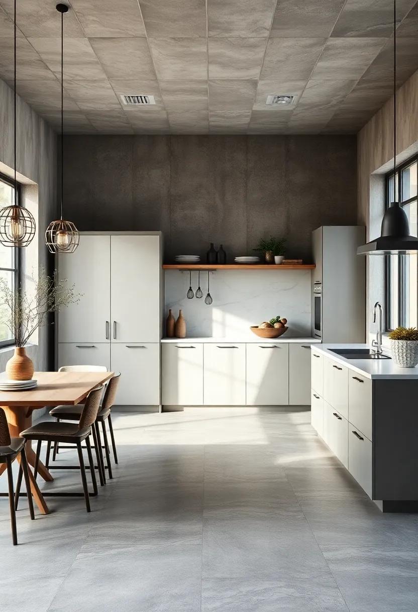 Large-Scale Tile Flooring: ‍Opt for large-format tiles in a muted⁤ gray⁤ to create ‍an illusion of a more spacious kitchen while maintaining a contemporary‌ edge
