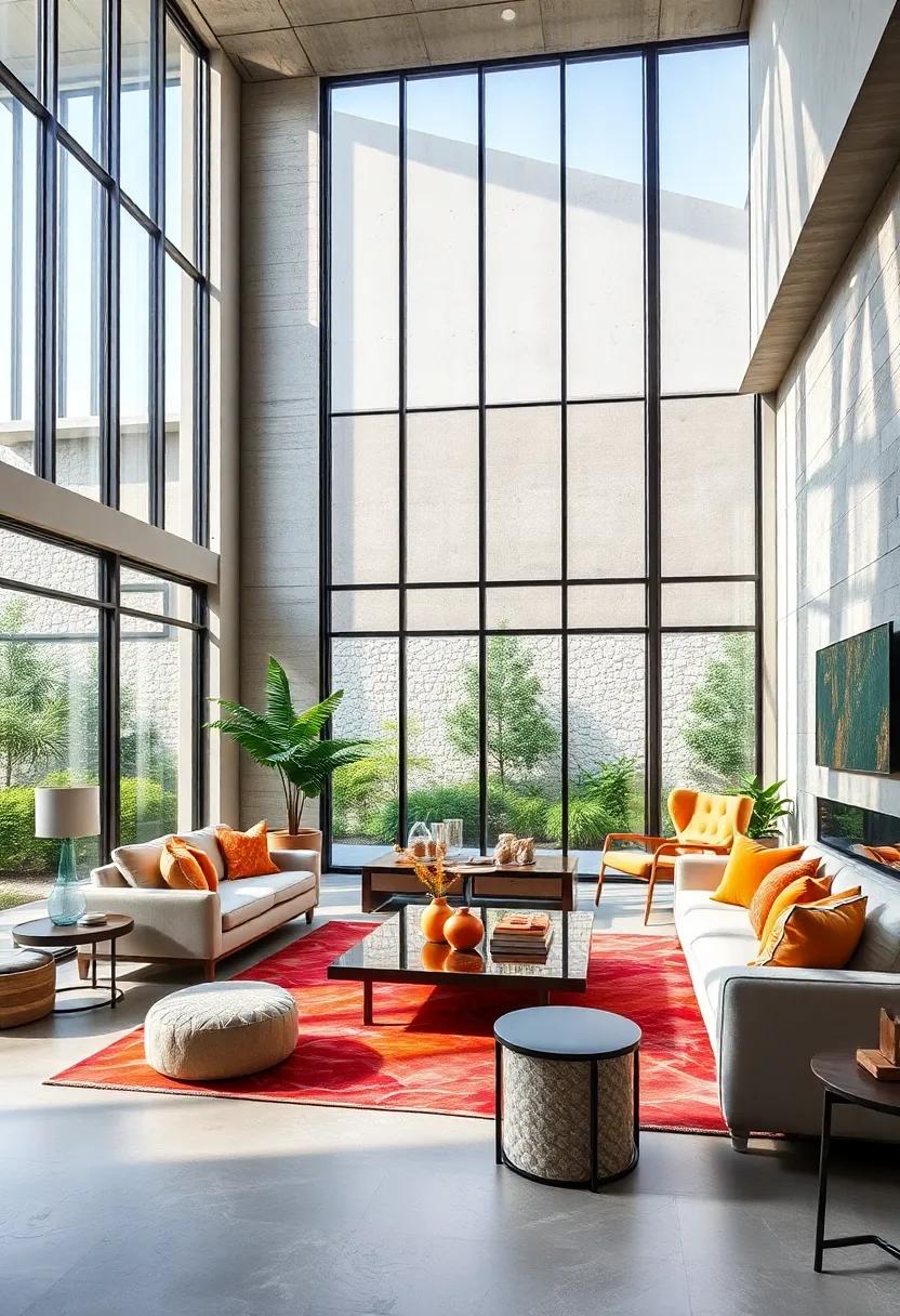 Bold Color Accents:​ Incorporate‌ bright accent ‌colors in‌ throw pillows, rugs, ⁣or wall⁣ art ⁢that⁢ pop against the neutral backdrop, injecting energy into ‍the ⁤space