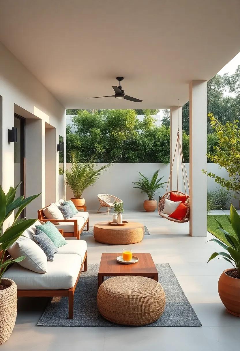 Create an inviting ‌atmosphere with suspended swings and hammocks, merging⁤ simple design with playful elements for a relaxed vibe