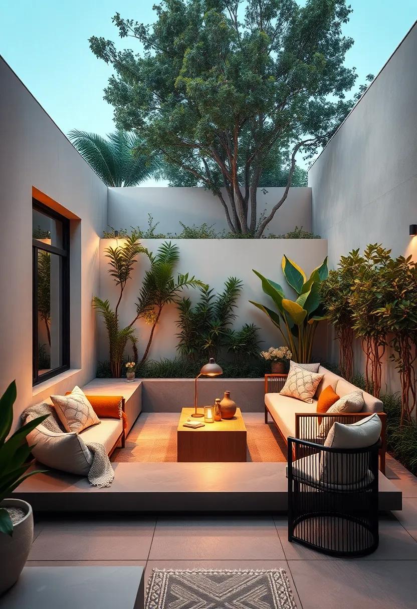 Experience the allure of‍ a ⁣sunken seating ‍area surrounded by lush ‌foliage, providing‍ a seamless connection to nature while encouraging intimate conversations