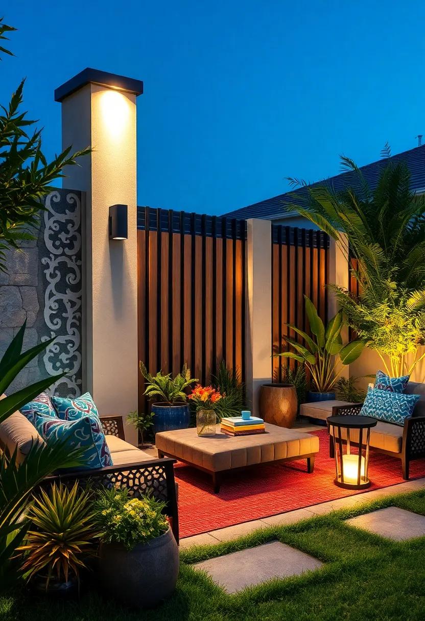 Artistic Metal Fencing with Embedded ​Lights: Invest in artistic metal fencing that combines aesthetics‌ with integrated motion ⁢lights, turning⁣ your fence ⁢into a piece of art that also enhances security