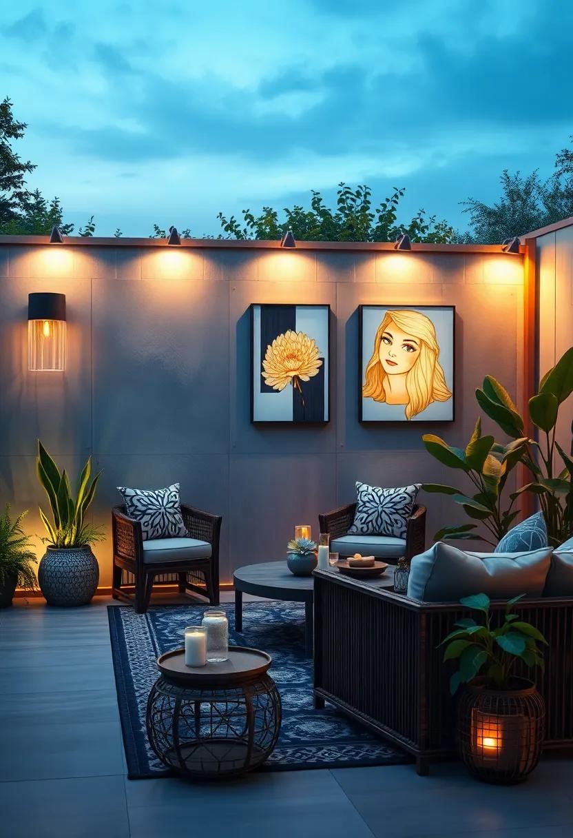 Decorative Wall Art with Backlighting: Create art pieces mounted on your‍ fence that light up when⁣ someone walks by, infusing creativity⁢ with functionality