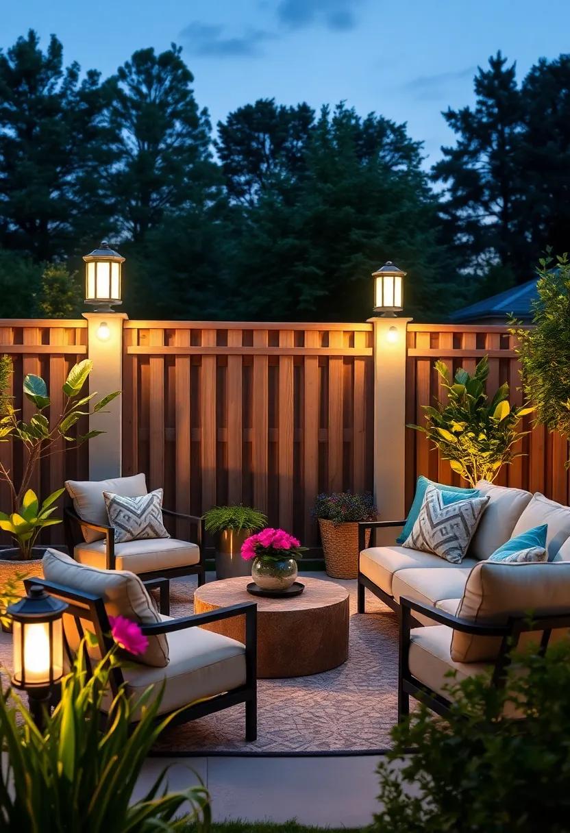 Fence-Top solar Lanterns: Adorn the top of ​your fence with ⁢solar lanterns that light up with motion, offering an elegant silhouette against the night sky