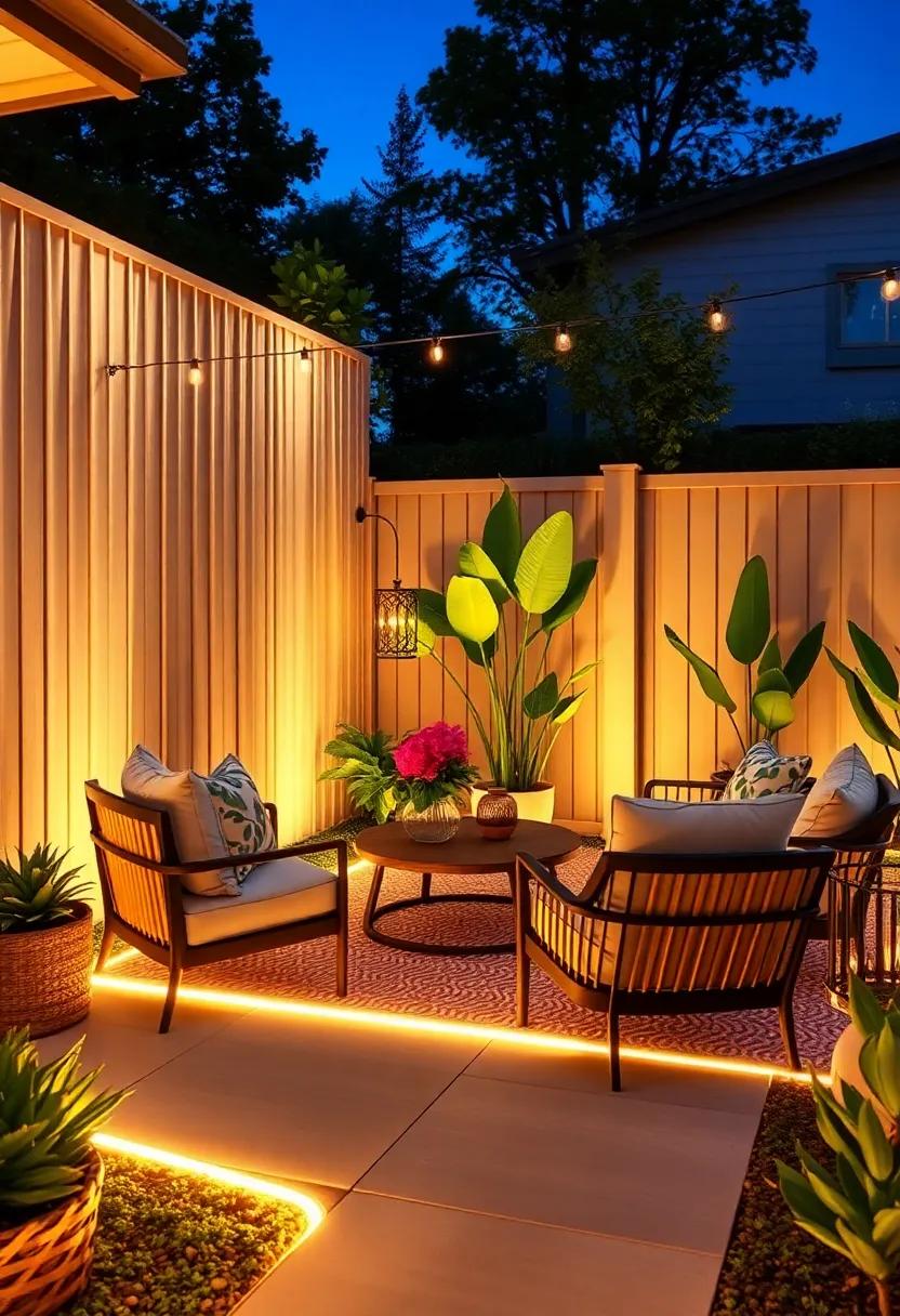 Glow-in-the-Dark Pathway Edging: Use glow-in-the-dark materials as edging for your fence, providing a soft glow that comes alive‌ at night while responding to passersby