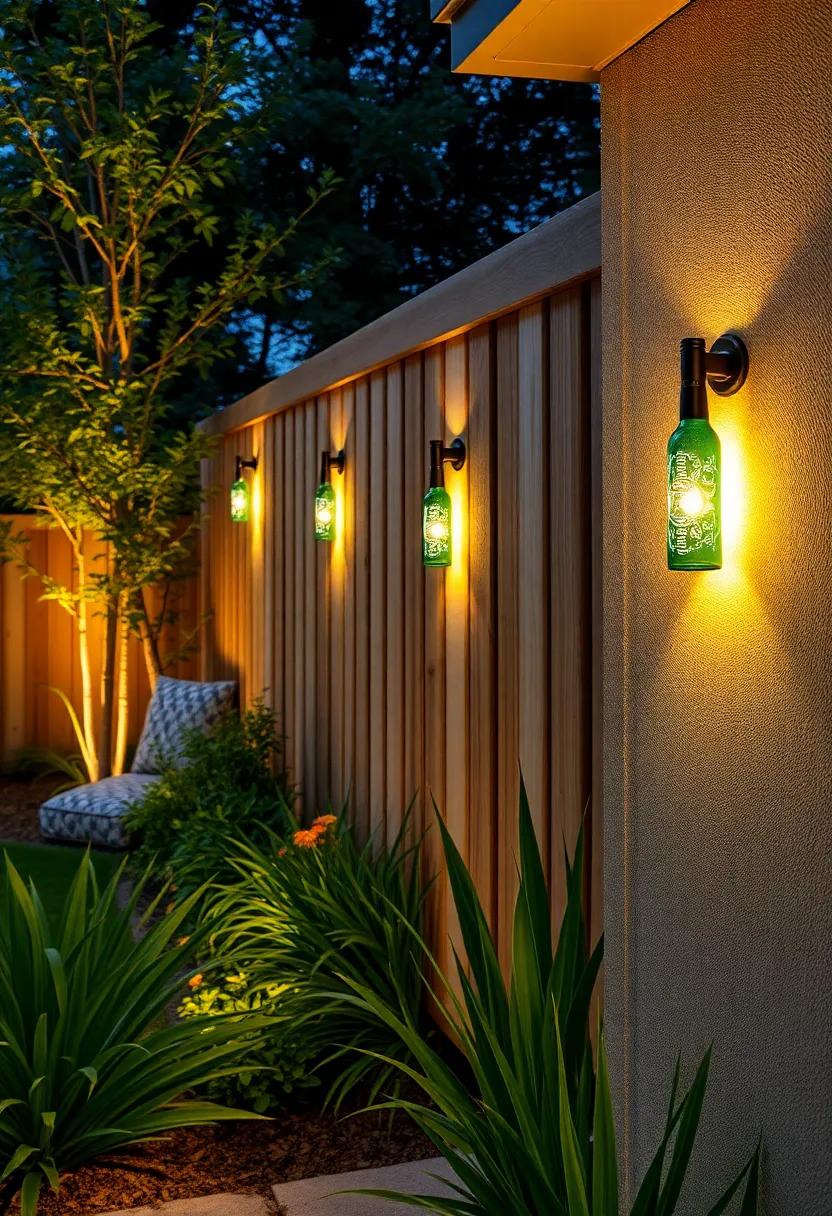 Recycled Bottle Lights: Transform old bottles into unique light fixtures, ⁢adding a whimsical touch to your‌ fence‌ while serving as eco-friendly motion-activated illumination