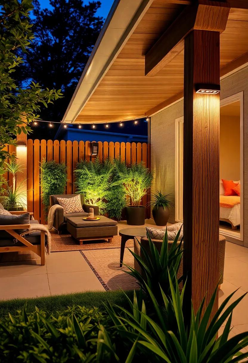 rustic Wooden Posts with Embedded Lights: Use wooden‍ posts as structural elements while embedding motion-activated lights for a seamless, ‌integrated design