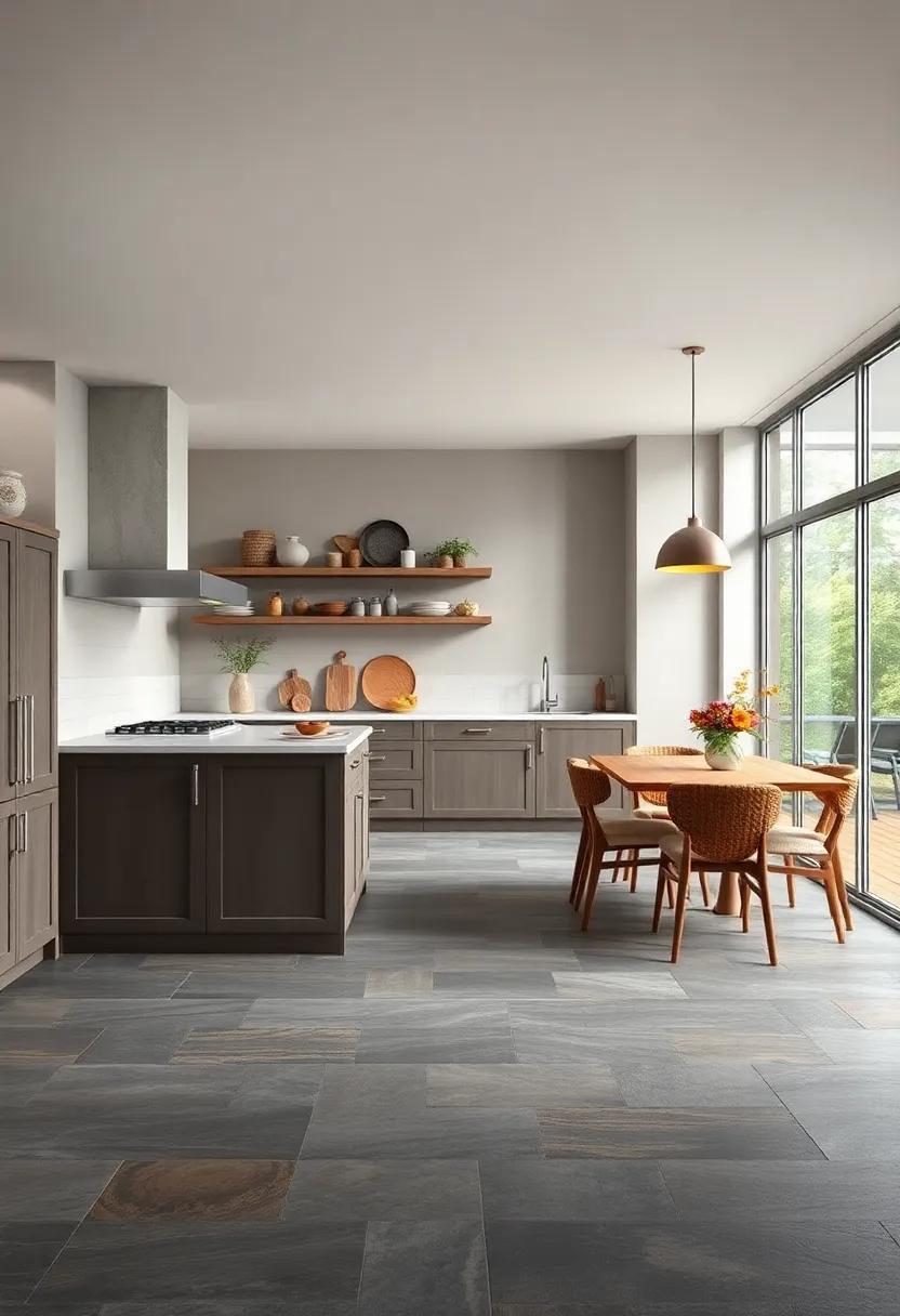 Rustic Slate: Discover the beauty​ of slate⁣ tiles, with their unique textures ⁤and earthy tones that bring warmth to⁣ any culinary space