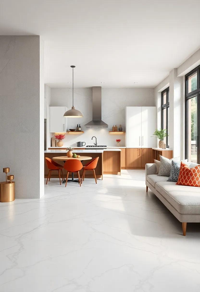 Ivory⁣ Calacatta marble: Bask in the luxury‌ of ivory Calacatta marble⁢ tiles, known ‌for⁢ their dramatic, bold veining that adds visual interest