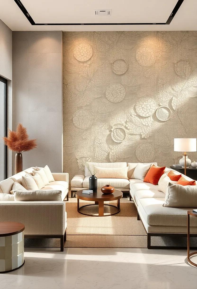 Textured wallpaper: Consider subtle wallpaper with dimensional patterns or natural motifs to create an accent wall full of interest